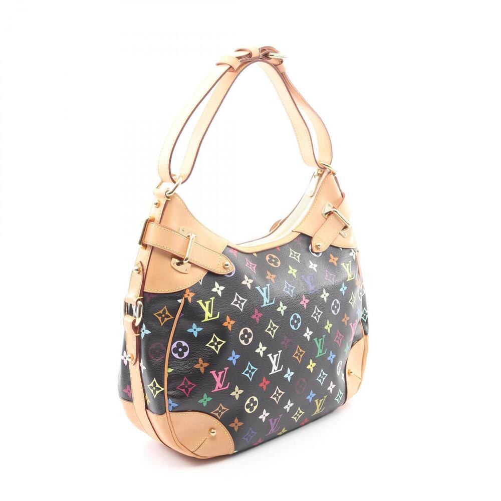 Louis Vuitton Greta Shoulder Bag Canvas Leather Monogram Multicolor Black